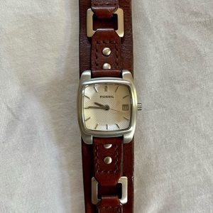 Leather Fossil Unisex Watch